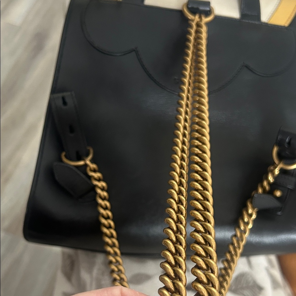 GUCCI WOMENS BACKPACK EUC Dark Gold-Gunmetal Hardwear and Chain - Picture 7 of 10